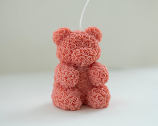Teddy Bear Candle - Raspberry