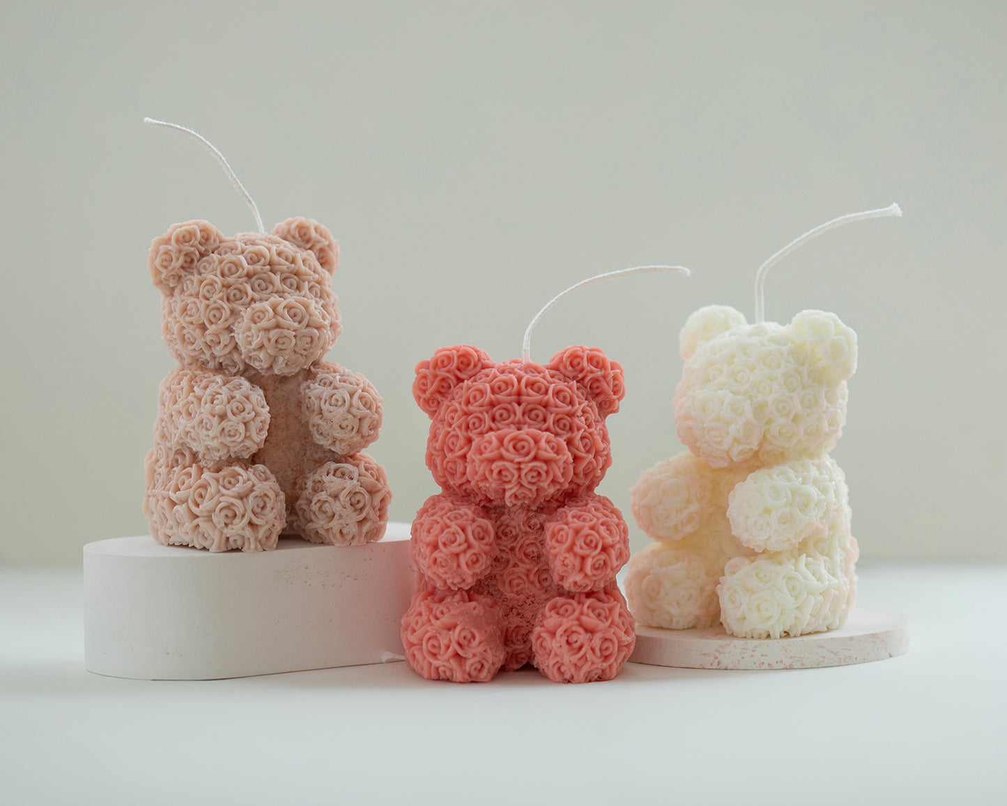 Teddy Bear Candle - Beige