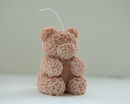 Teddy Bear Candle - Beige