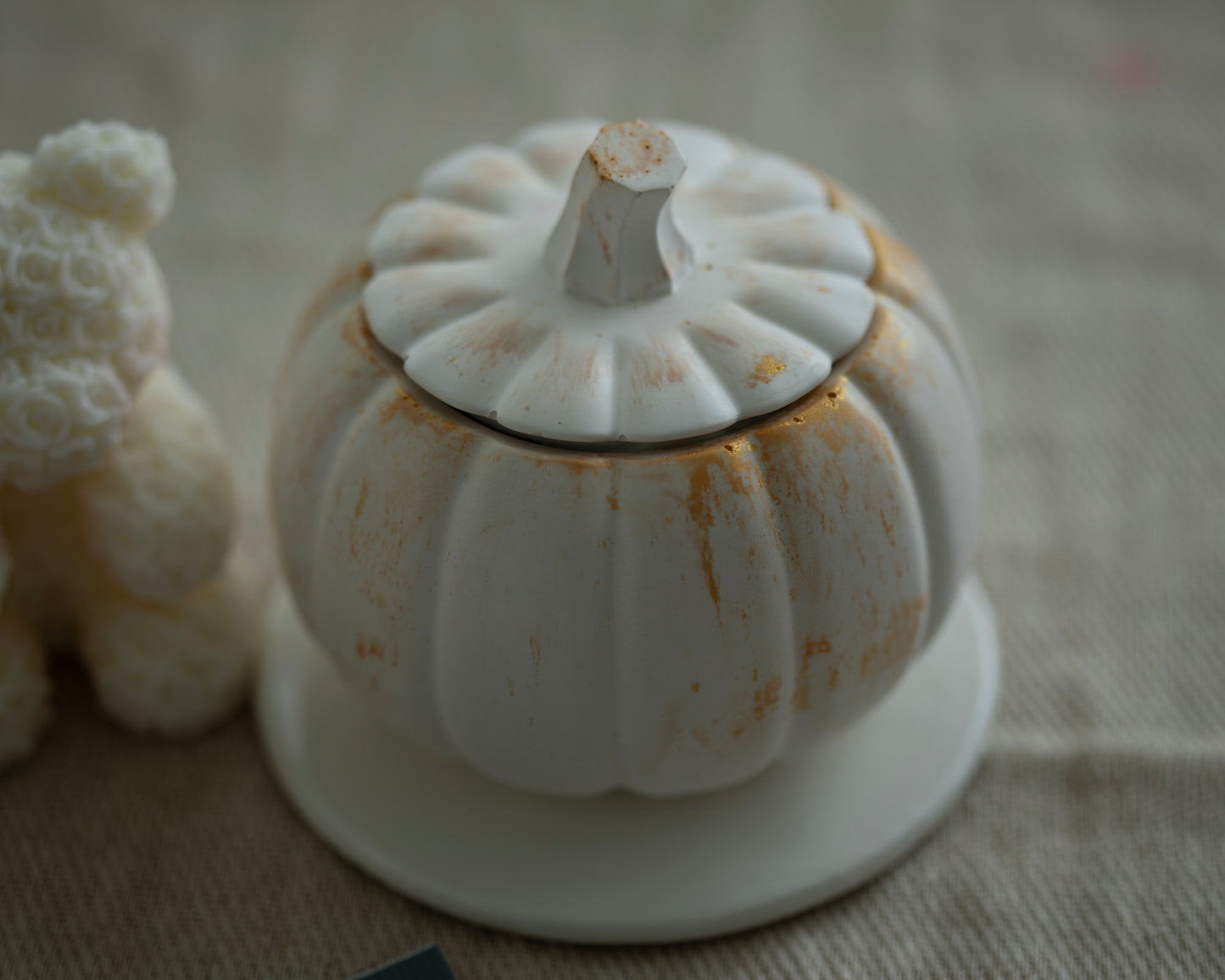Gold Speckle Pumpkin Candle | Luxury Gift Box